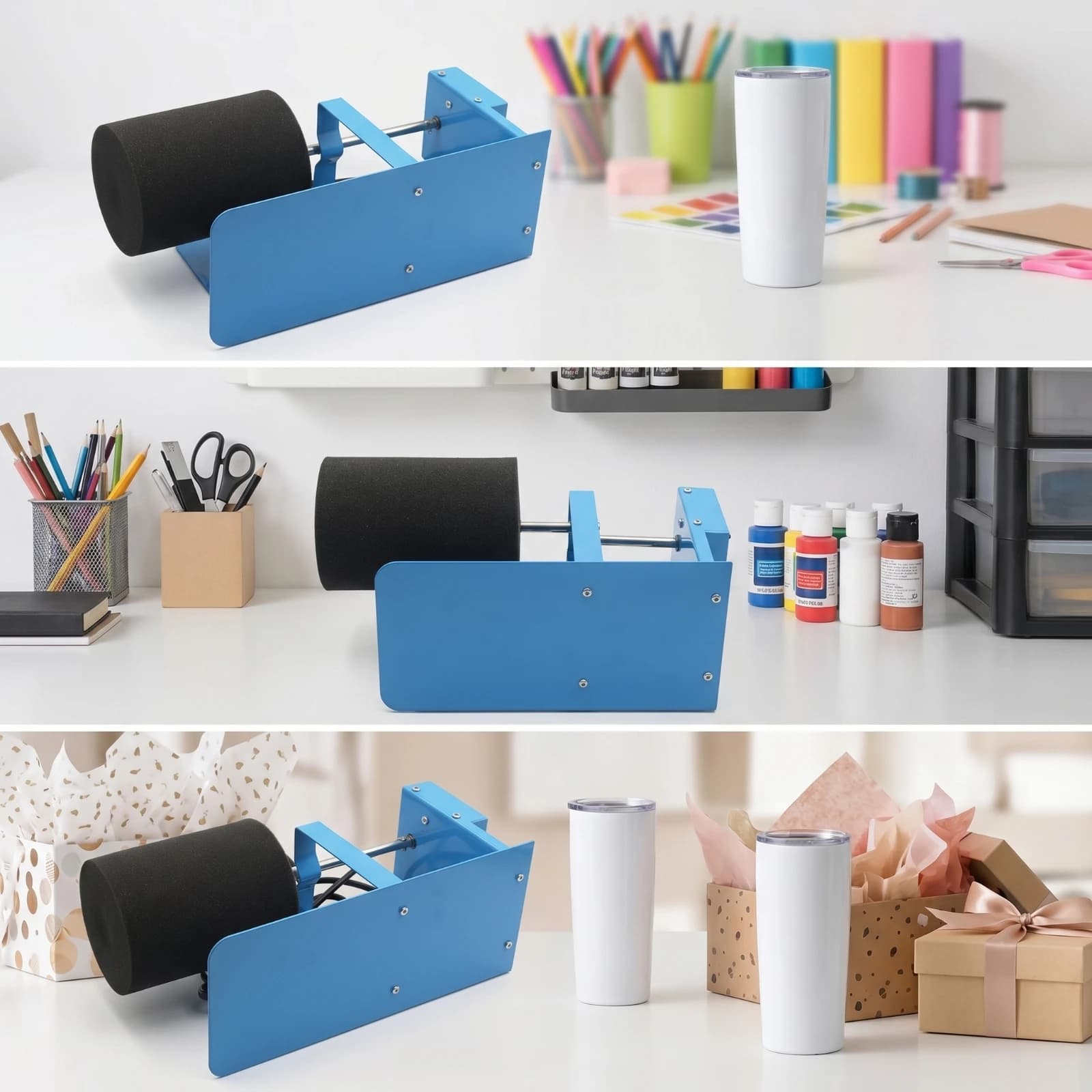 Cup Turner with Foam Roller Rotary Cup Turner Rotator Easy to Use Machine Compact for DIY Makers, Crafting, Workshops