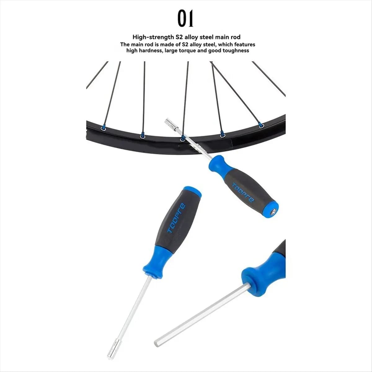 ABXY Bicycle Spoke Wrench Tool Internal Nipple Spoke Cap Installation & Removal Sleeve Ring Adjustment for Bike Wheel Repair