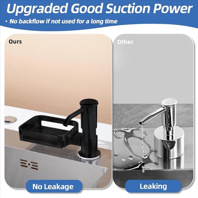 2025 Dispenser di sapone Trend per lavello da cucina, pompa dispenser di sapone incorporata con porta spugna, testine della pompa ABS sotto il bancone