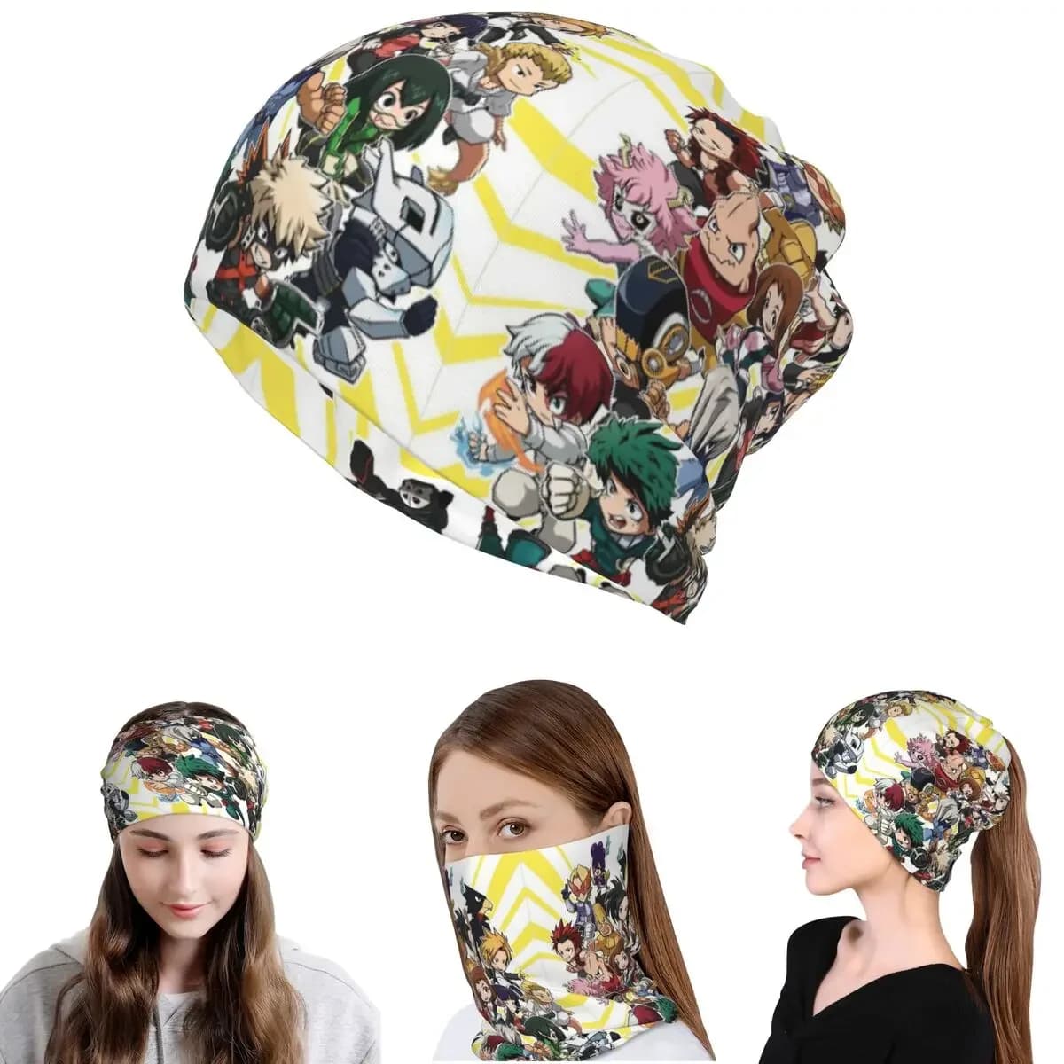 My Hero Academia Bandana Neck Cover Wrap Mask Scarf Warm Face Mask Beanies Hat Unisex Adult Winter