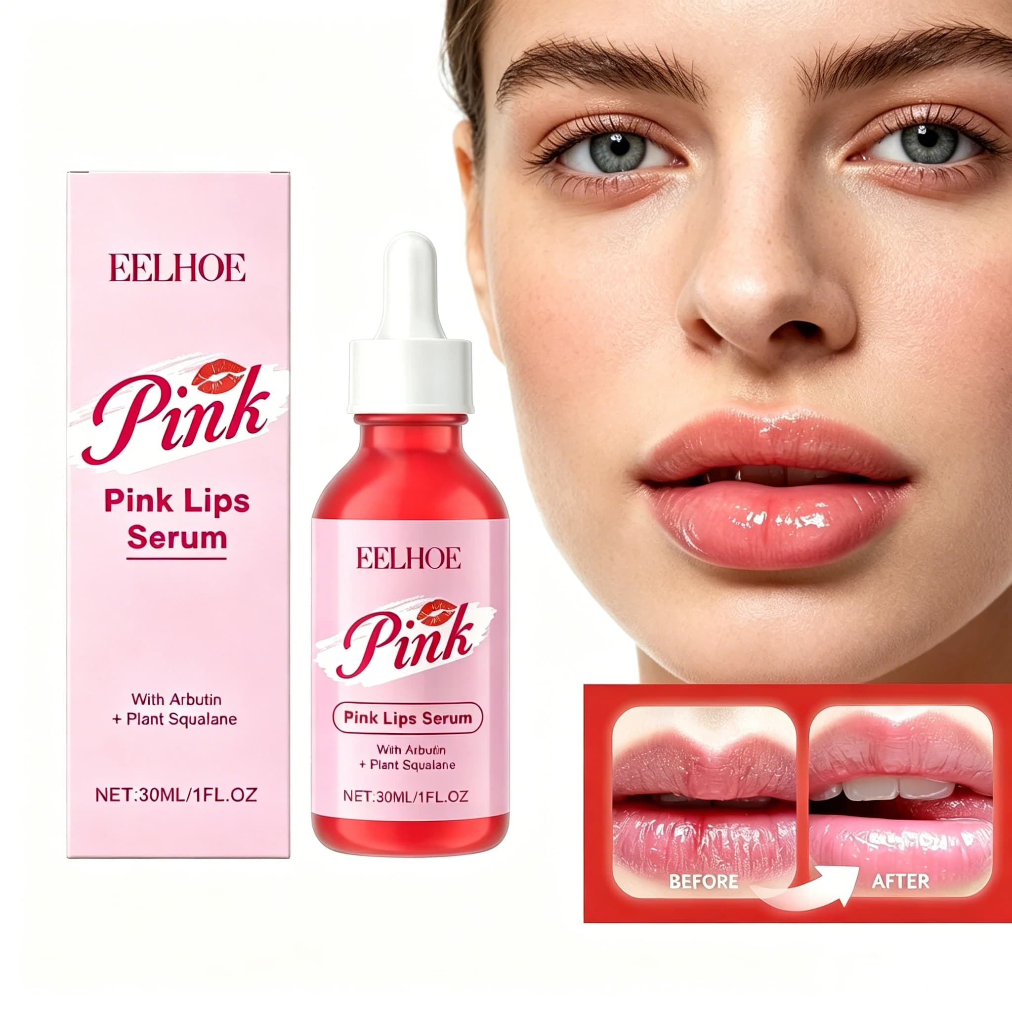 Siero Labbra Rosa Olio Essenziale Volumizzante Schiarente per Labbra Scure Rimuove Pelle Morta Rughe Labbra Idratante Illuminante Essenza Balsamo Labbra