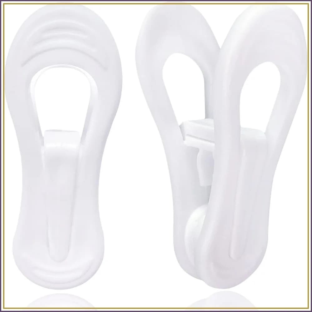 60 Pack White Hanger Clips, Multi-Purpose Plastic Clips for Velvet Hangers, Clothes Pins for Skirts and Pants