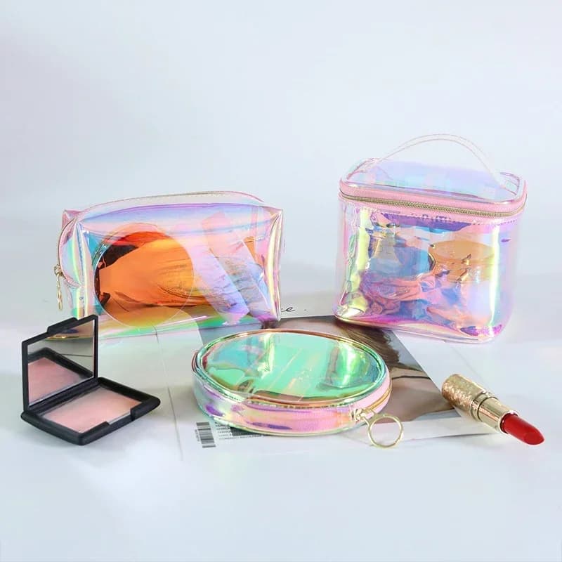 Borsa da viaggio trasparente da donna in PVC Articoli da toeletta Organizzare borsa per cosmetici impermeabile Borsa per trucco portatile Borsa per il lavaggio femminile