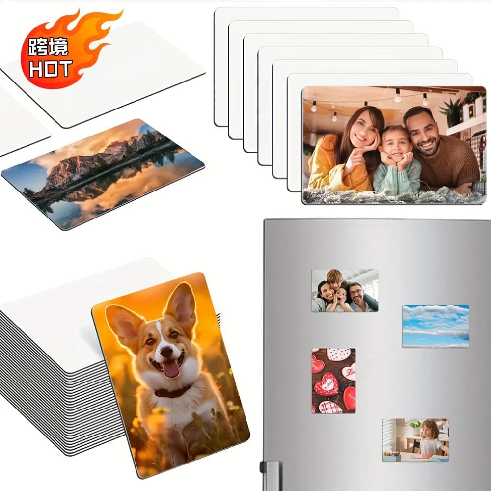 50 Pz/lotto Rettangolare Sublimazione Magnete Per Frigo In Bianco per la Cucina Forno A Microonde Decor Vuoto Magnete Personalizzabile