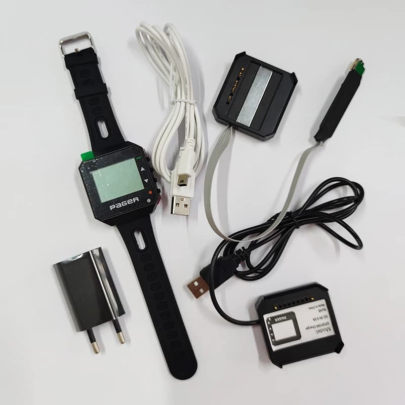 POCSAG Wrist Pager beeper mensajes beeper comunicador personal pager Multi-Language pager beeper text Support GP2015W Charger