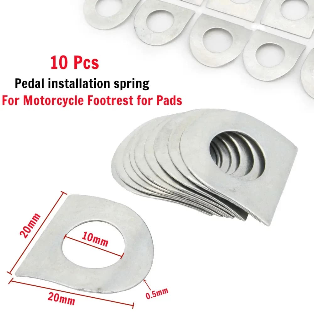 Rondella a molla universale da 10 pezzi per Harley Spring leaf Moto Cuscinetti poggiapiedi durevoli NUOVI accessori per auto