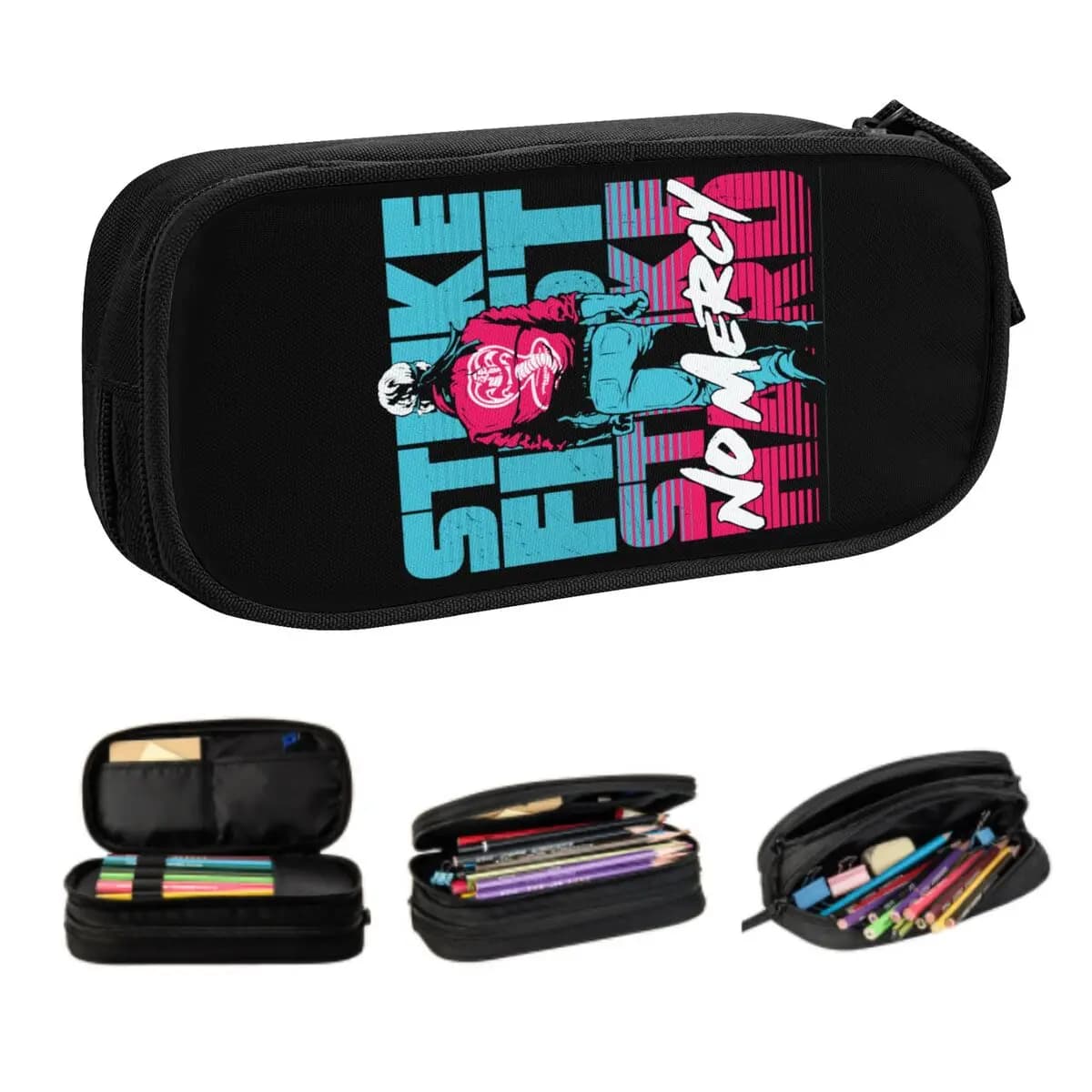 Astuccio personalizzato Cobra Kai Kawaii di grande capacità Karate Kid Strike First Strike Hard No Mercy Astuccio per matite Accessori scolastici