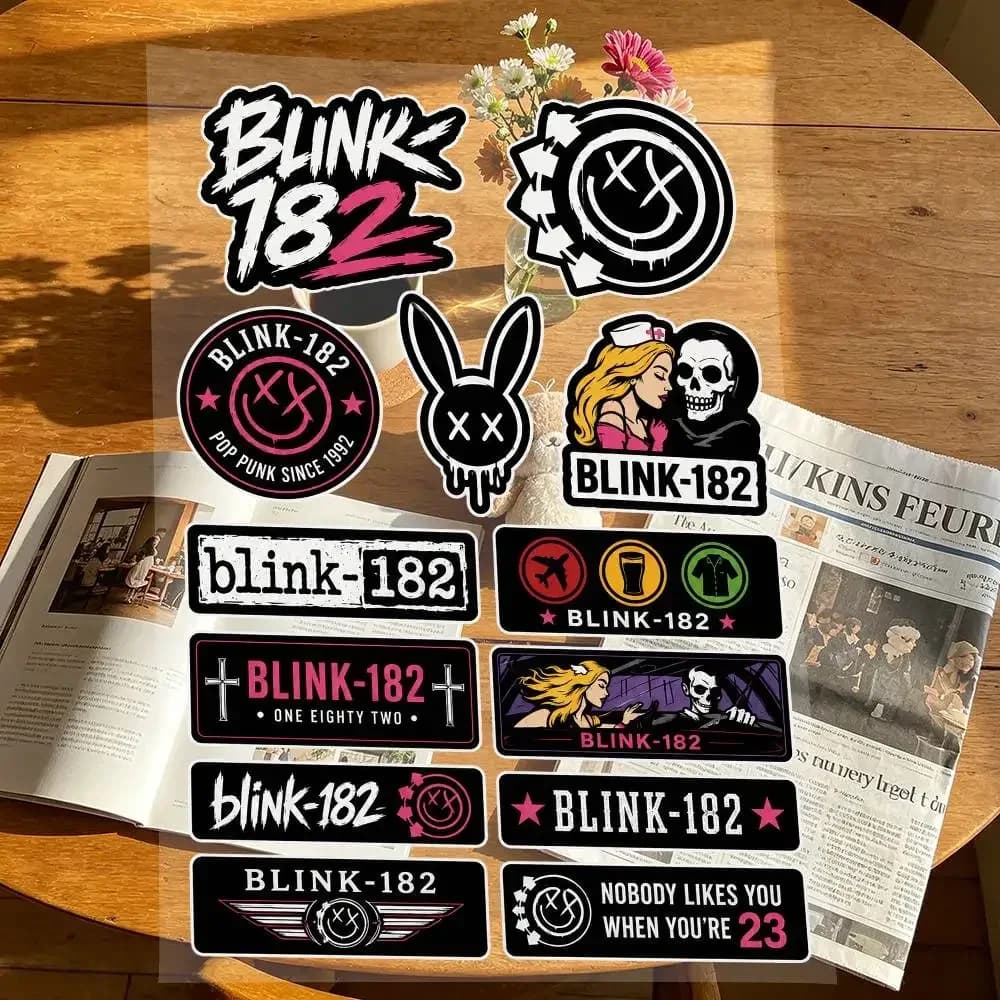 B-Blink-182 Japanese Motorcycle Sticker Suitable for Motorcycle Body Reflective Car Sticker Helmet Decal