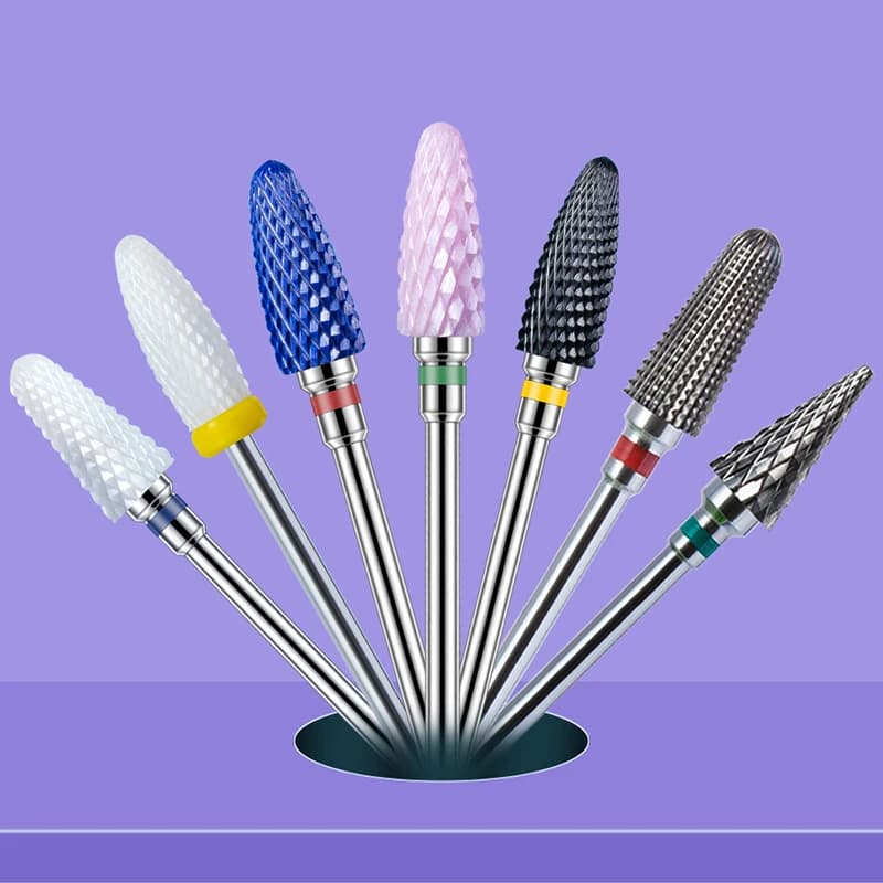 2 pcs drill tips for tungsten carbide nail polish removal for 3/32 inch Nail Art cuticles for Manicure Pedicure