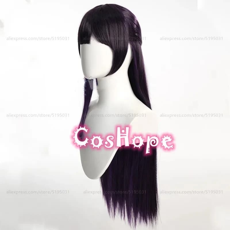 c;4\g,6'h.9/c;4\g,6'h.9/Nikke Mihara Long Straight Black Purple Wig Cosplay Anime Wigs Heat Resistant Synthetic Wigs6'h\3,g'8/b'