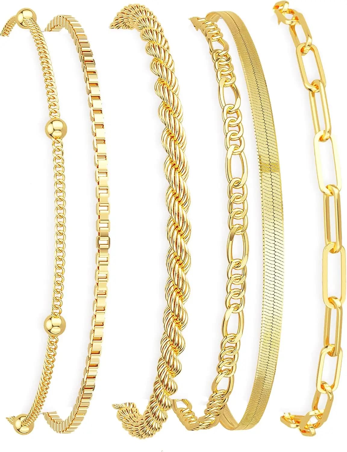 Regali per la Festa della Mamma, Bracciali in Oro per Donne, Impermeabili, Set di Gioielli Placcati in Oro 14K alla Moda
