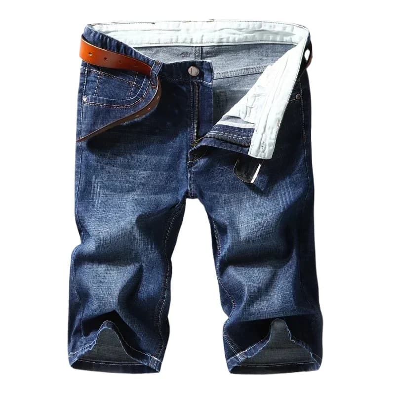 Pantaloncini di jeans slim casual da uomo estivi sottili elastici comodi blu neri moda Bermuda jeans pantaloni corti di abbigliamento di marca maschile