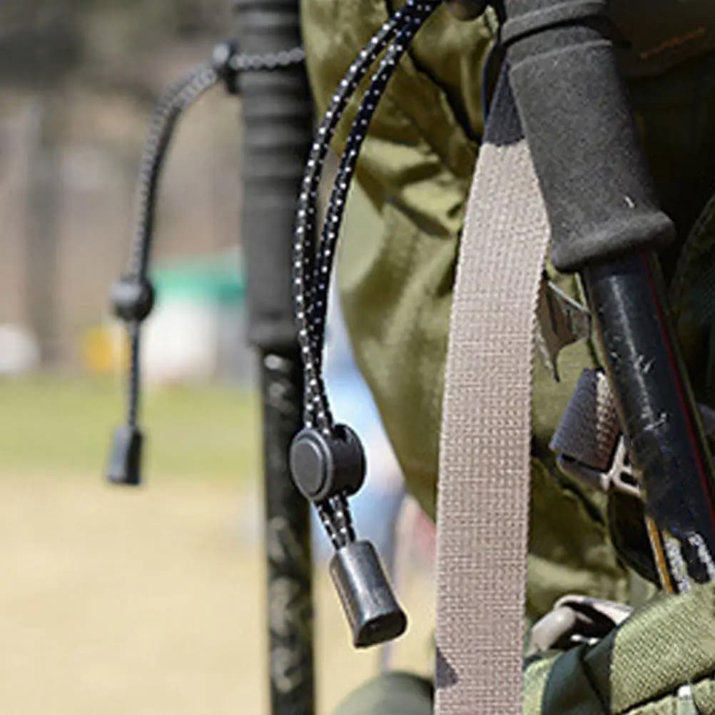 Set di 4 Cinghie per Bastoncini da Arrampicata, Corda Elastica Regolabile per Bastoni da Trekking, Supporto per Zaino, Accessori per Escursionismo