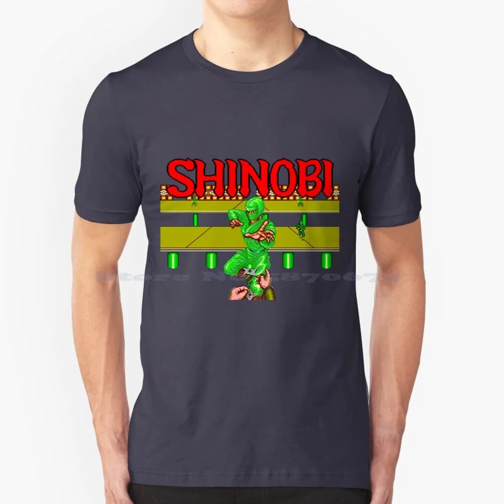 Shinobi T Shirt 100% cotone Tee Shinobi Master System Game Arcade Star
