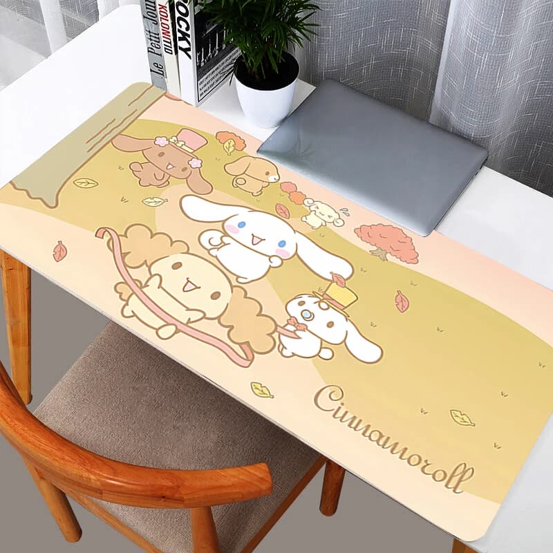Tappetino per mouse Cinnamoroll, resistente, per PC da gioco, grande 900x400 XXL, tappetino da scrivania, tastiera, accessori per giochi anime, tappetino per mouse