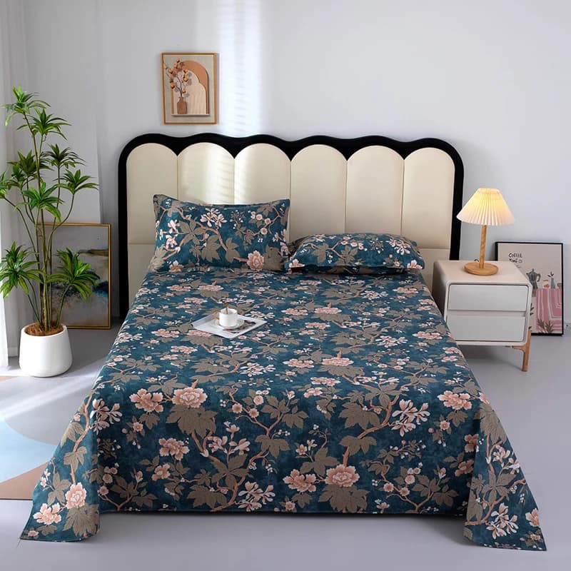 100% Cotton Thickened Bed Sheet Plant Flowers Printed Single Double Top Queen Bed Sheets Pure Cotton Single Size Kids Bed Linen