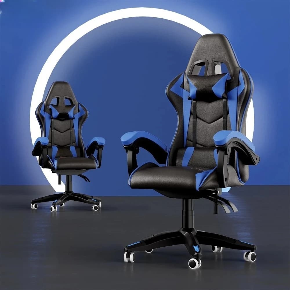 Sedia da gioco Sedia da ufficio in pelle, sedia da gioco da corsa reclinabile con schienale e altezza del sedile