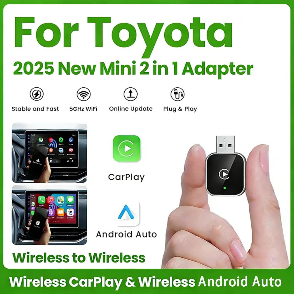 NEW 2in1 Wireless CarPlay Android Auto Smart Dongle Plug And Play Adapter For Toyota Aygo Avalon C‐HR RAV4 86 Corolla Prius