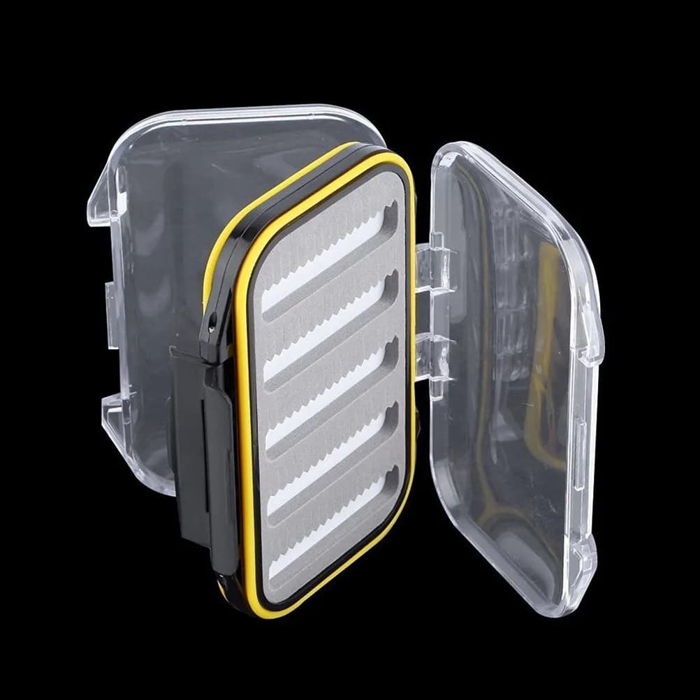 Double Side Waterproof Fishing Fly Box Pocket Size Hard Plastic Silicone Seal for Dry Flies Gift for Fisherman Fly Tackle