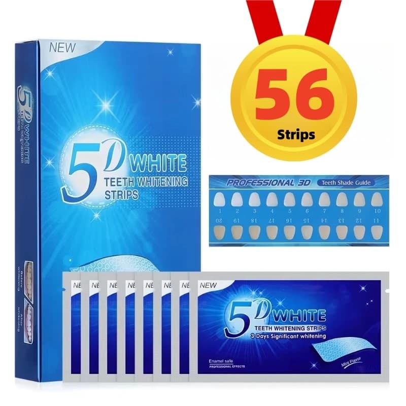 Whitening strips for teeth 5D 56 strips of whitening gel for teeth whitening strips for teeth remove stains care of oral hygiene (28 pairs)
