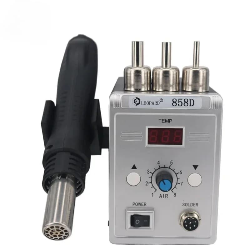 858D Rotary Wind Heat Gun Digital Display Constant Temperature Lead-Free Desoldering Station for Phone Repair
