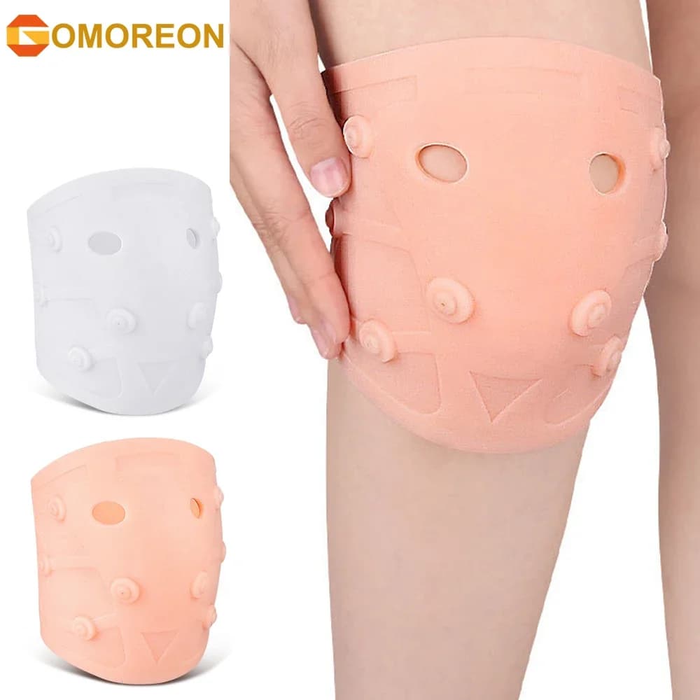 Ginocchiere in silicone, tutore magnetico per compressione del ginocchio, ginocchiere rotuleate ispessite, protezioni sportive per ginocchia e gomiti