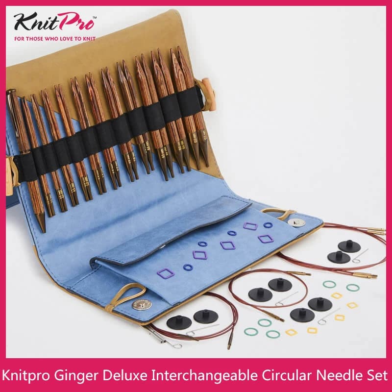 Set di aghi circolari intercambiabili Knitpro Ginger (11 misure-2 punte dell'ago per ogni dimensione)