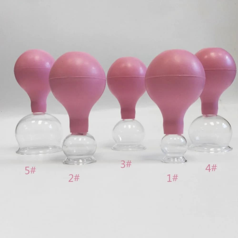 1PC Vacuum Cupping Cans Rubber Head Glass Cupping Cup Cellulite Suction Cup Therapy Tool Back Body Anti-cellulite Massage Jar