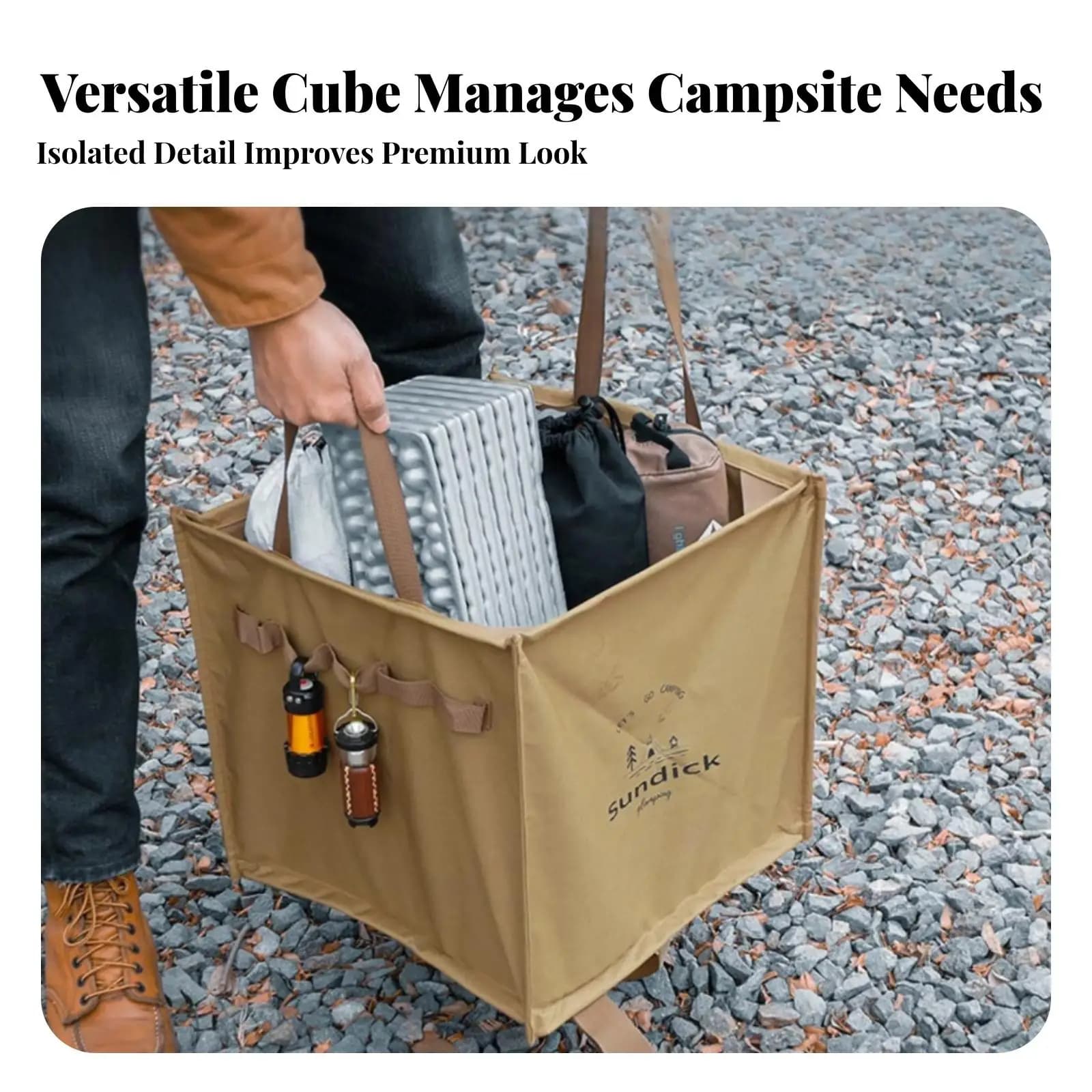 Portable Camping Garbage Can | 600D Oxford Cloth, Quick Setup Construction, Foldable Trash Bin, for Campsite