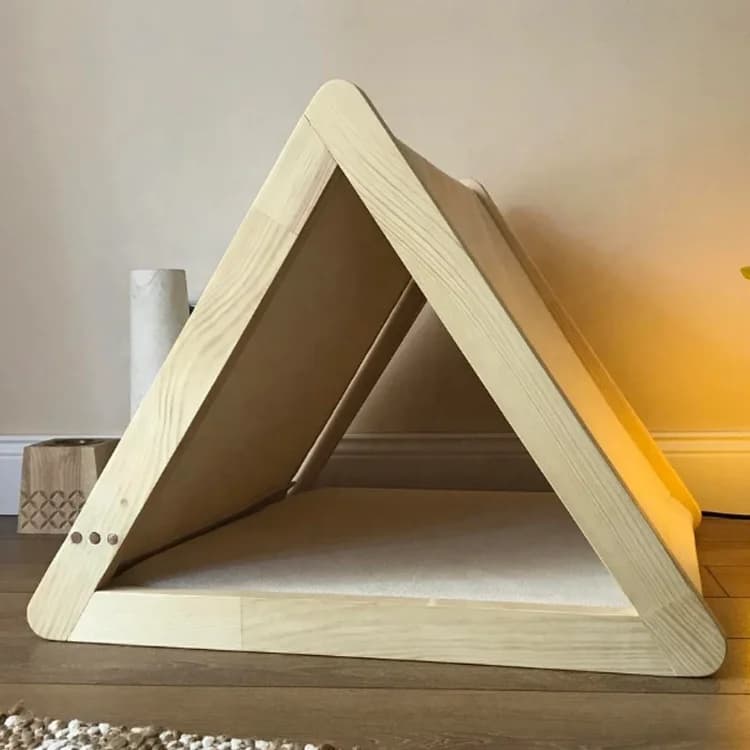 Cuccia per Animali Domestici Moderna a Forma di Tenda, Morbida, Triangolare, in Legno, per Cani e Gatti