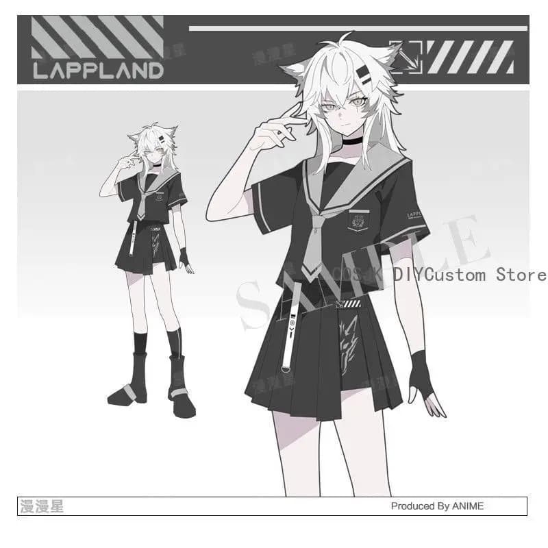 Game Lappland Arknights JK Sailor JK Uniform Summer College Short Sleeve T-shirt Tee Tops Skirt uit Student Cosplay Costume Suit