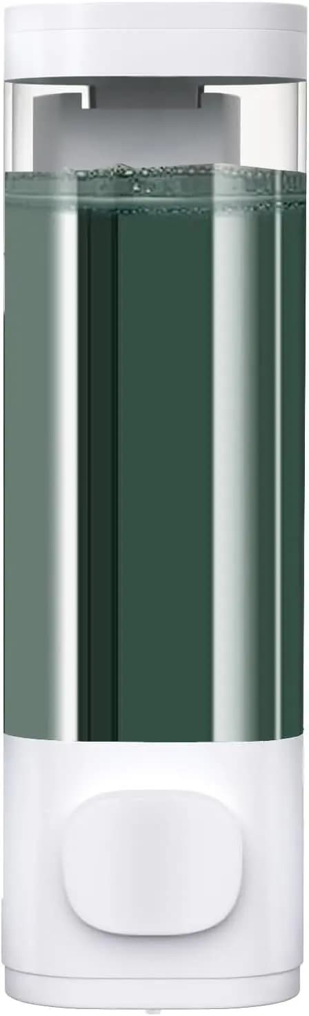 Dispenser di Sapone da Parete 10oz con Pompa Manuale per Shampoo e Bagnoschiuma con Contenitore Trasparente Ricaricabile