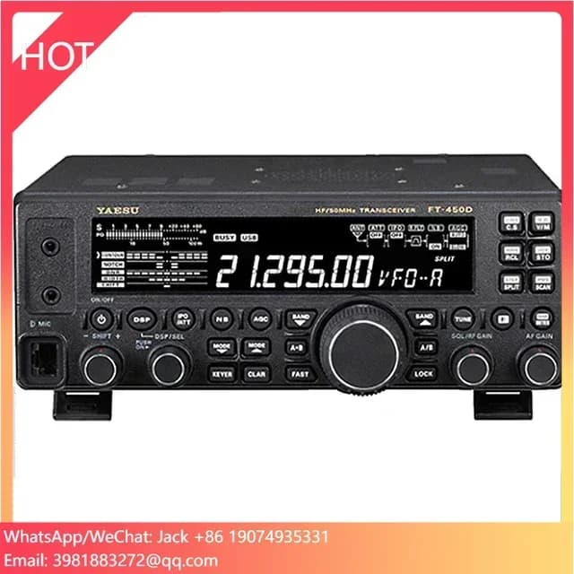 YAESU FT-450D Radio Ricetrasmittente UHF VHF 100W Dual-Band Digitale per Auto, Radio a Onde Corte Single Sideband, Walkie Talkie 100km