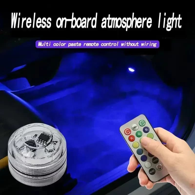 LED Indoor Car Light Environmental Remote Control Decoration Auto Roof Atmosphere Lamp Back Light Bicycle Adhesive Wireless