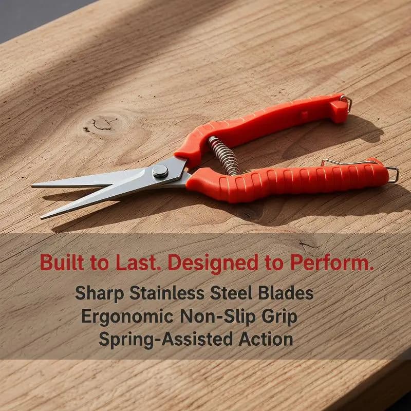 Garden Pruning Shears 1Pcs Durable Stainless Steel Non Slip Handles for Trimming Shrub Fruit Branches Outdoor Yard