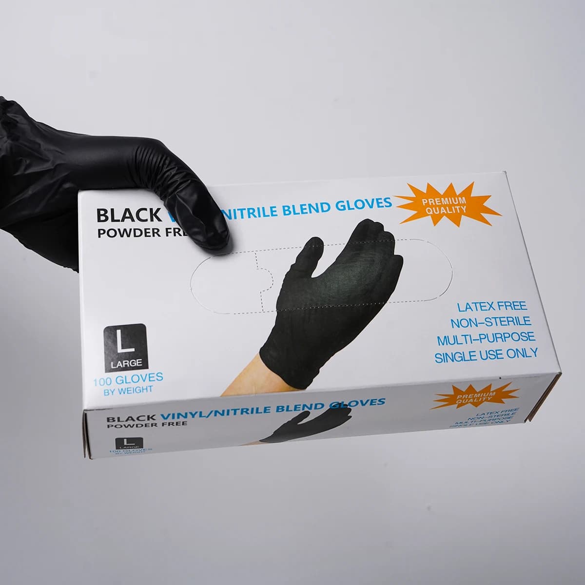 Guanti da tatuaggio monouso in nitrile nero/blu da 100 pezzi Guanti da tatuaggio per pulizia impermeabili durevoli per strumenti da tatuaggio per tintura dei capelli da giardino