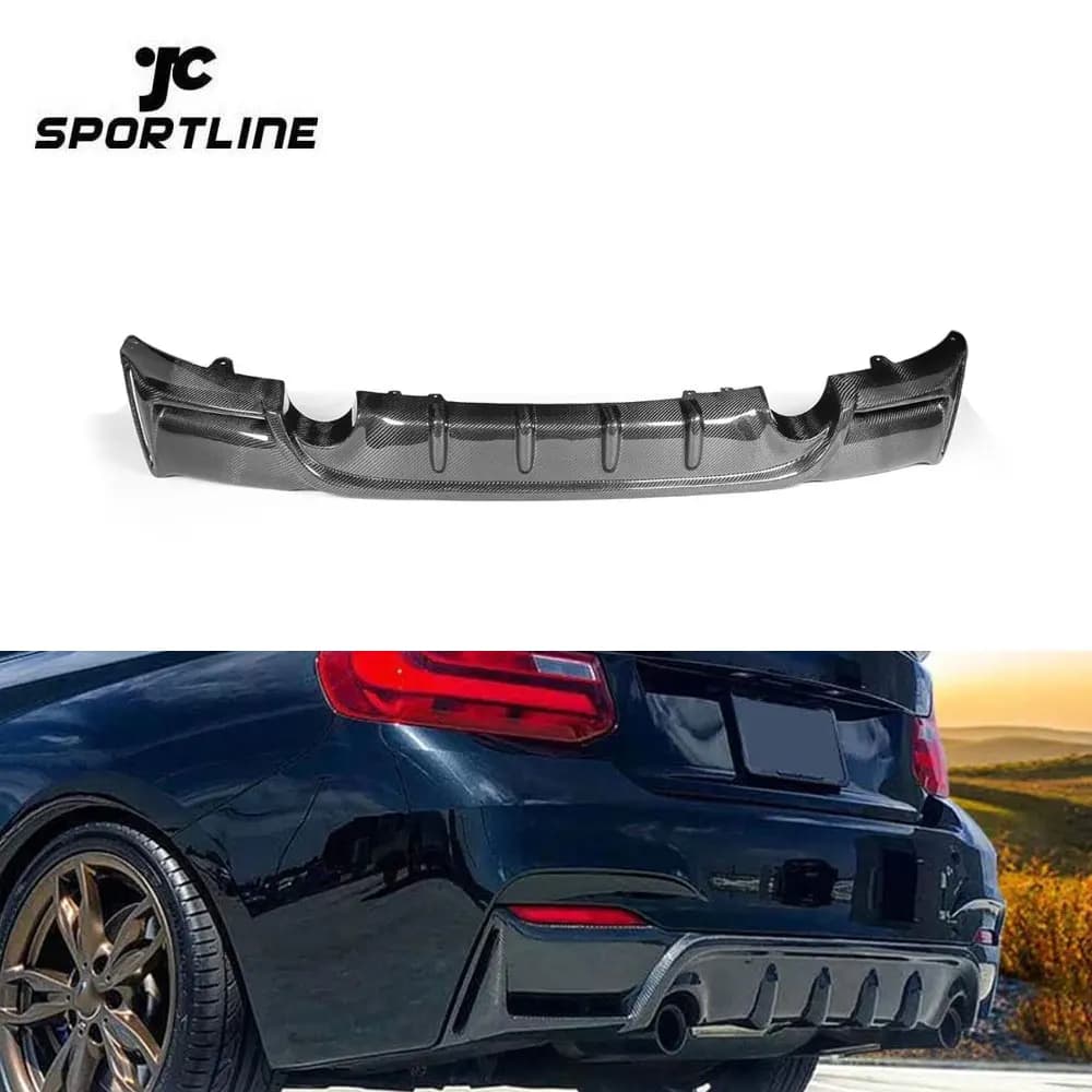 Rear Diffuser Carbon Fiber Style P Series 2 F22 for BMW F22 M235i