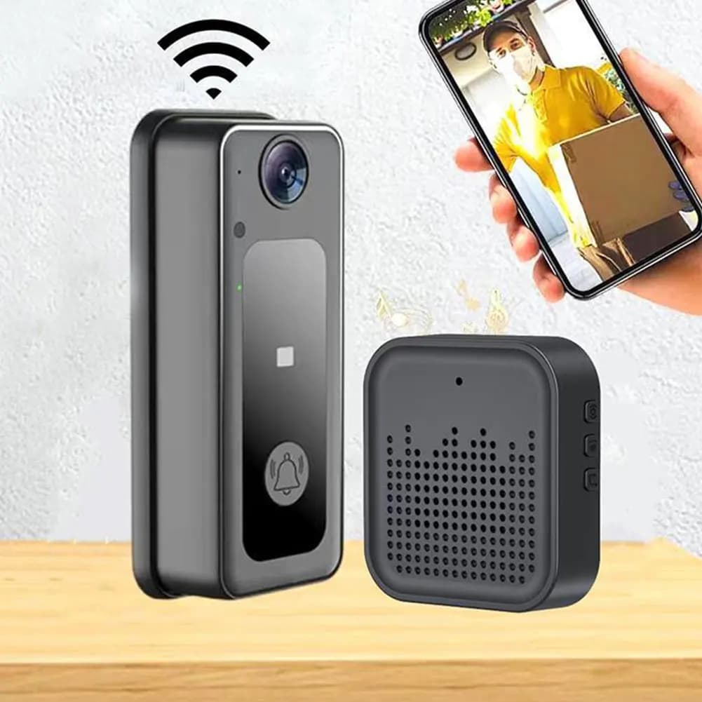 Campanello Wireless Mini con Audio Bidirezionale, Videocitofono Intelligente con Visione Notturna LED, Archiviazione Cloud, Immagine Live 1080HD, Telecamera per Casa