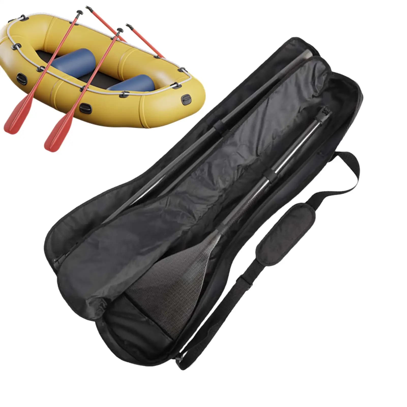 Borsa per il trasporto della pagaia per kayak, impermeabile, portatile, addensata, a tre sezioni e a doppia testa, organizer per pagaia in tessuto Oxford per pagaia per barca