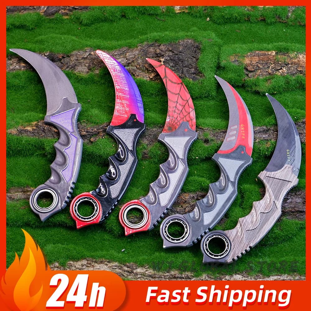 Coltello a forma di artiglio da 18 cm per il gioco GO, modello di arma karambit, coltelli da allenamento per esterni non affilati, ornamenti cosplay, regali per ragazzi