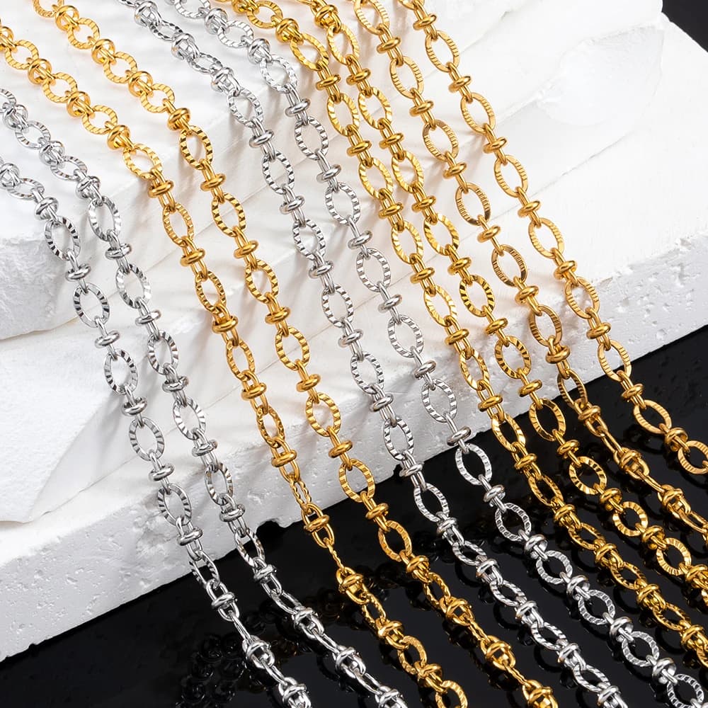 No Fade1M2M catena di girasole in acciaio inossidabile linea radiale perline di metallo catena sfusa per gioielli che fanno forniture per bracciali collana fai da te