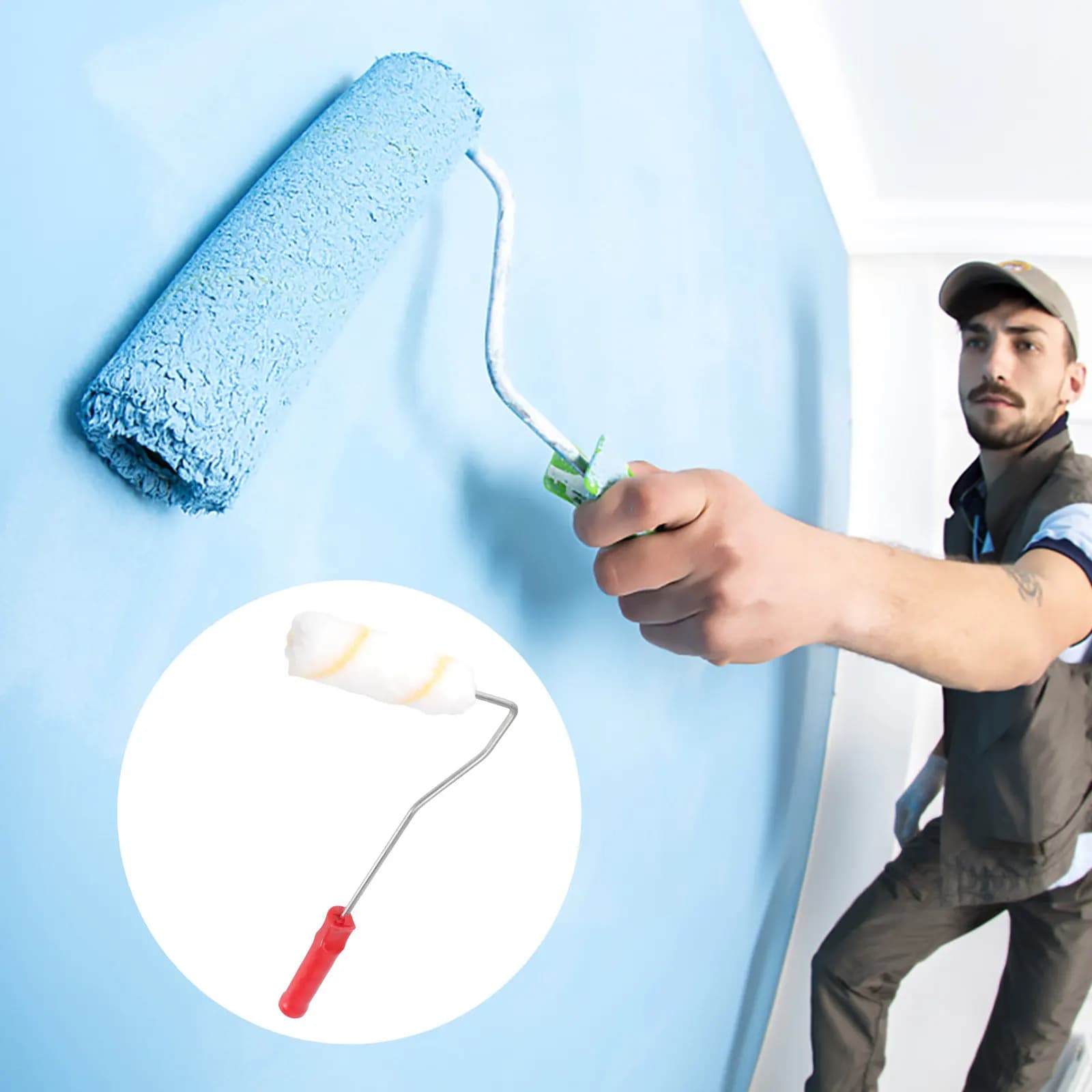 Rullo per Pittura Premium da 4 Pollici, Lavabile e Riutilizzabile, Resistente alle Pelucche, Finitura Liscia per Pareti e Soffitti, Fai-da-Te per Casa e Ufficio