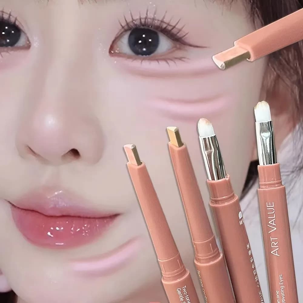 New Stick Lighting 2-in-1 Bicolor Eye Effect Eyebrow, Ultra Slim, for Quick Eye Makeup