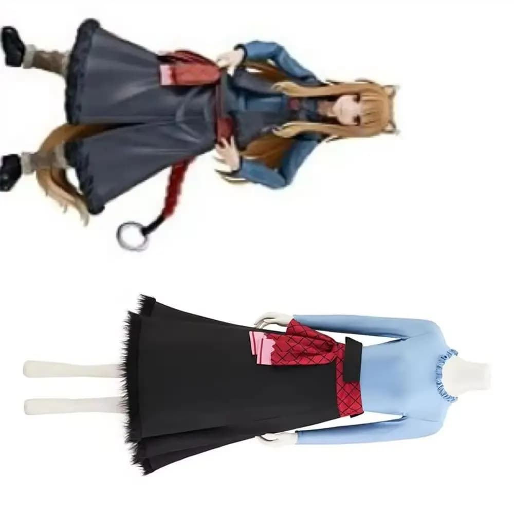 Costume Cosplay Anime Spice and Wolf Holo, Top e Gonna, Uniforme per Ragazze, Outfit per Feste di Halloween