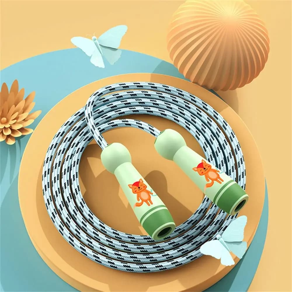 Women Men Adjustable Child Jumping Rope Fillet Design Colourful Skipping Ropes Training Cotton Rope Jump Rope Sport Fitness