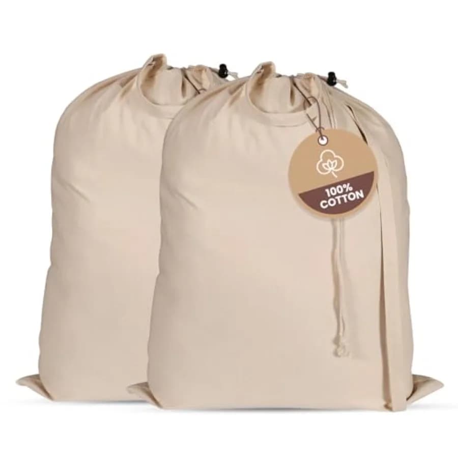 LFH Home Premium Bucato Bag in 100% Cotton Canvas with Cordoncino and Manici, Resistant, Multipurpose and Washable for Home