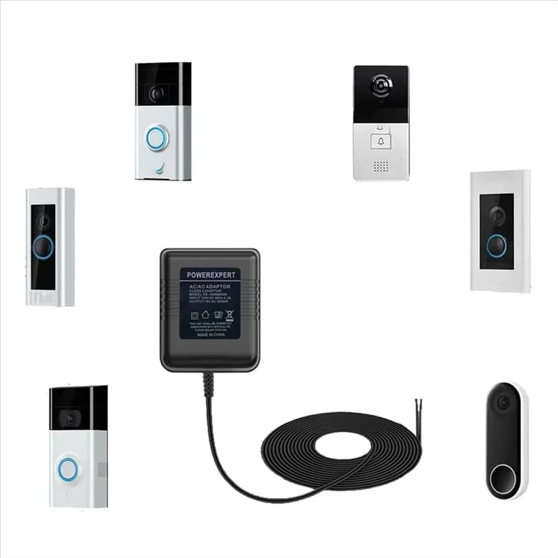 AAAN-Zmodo Campanello per Ring Video Doorbell Pro/2 18V AC 500Ma Cavo di ricarica Adattatore per campanello