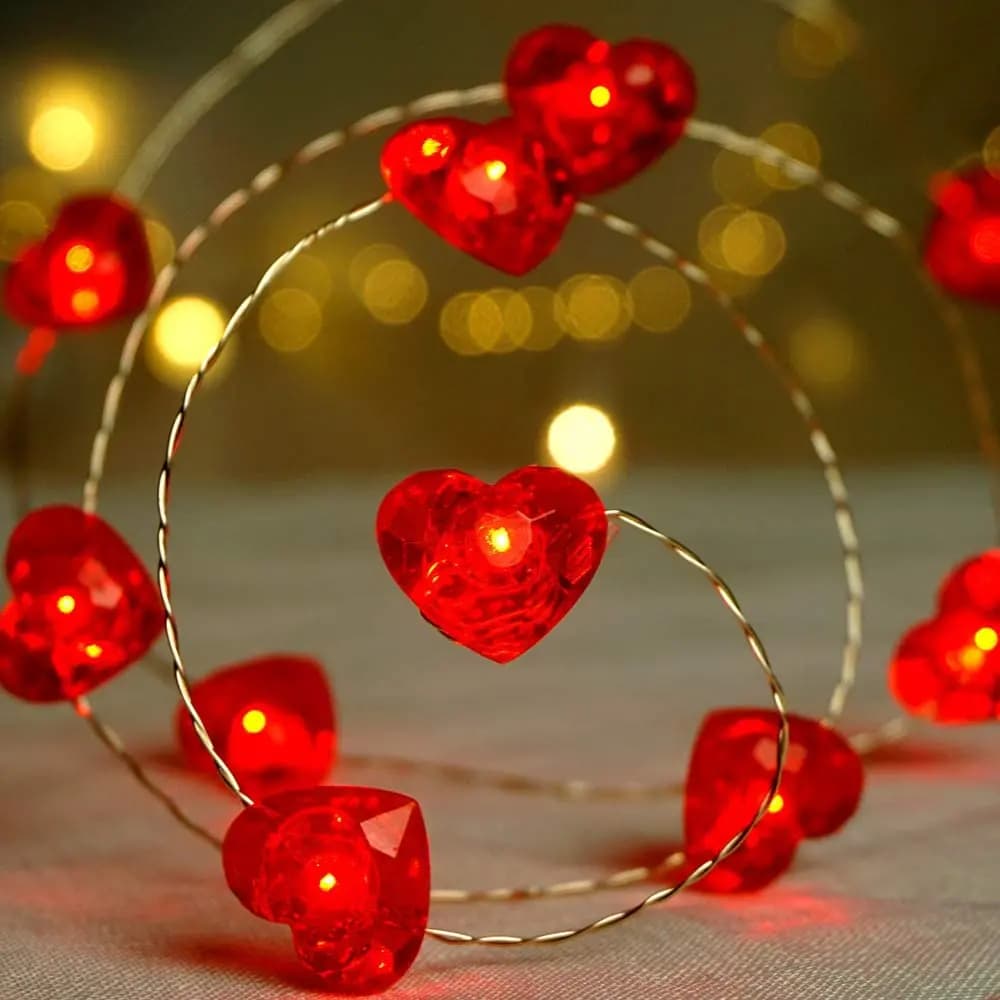 Luci a forma di cuore d'amore Lucine telecomandate Decorazioni per San Valentino Luci a corda da 10 piedi di lunghezza per ricevimenti di nozze