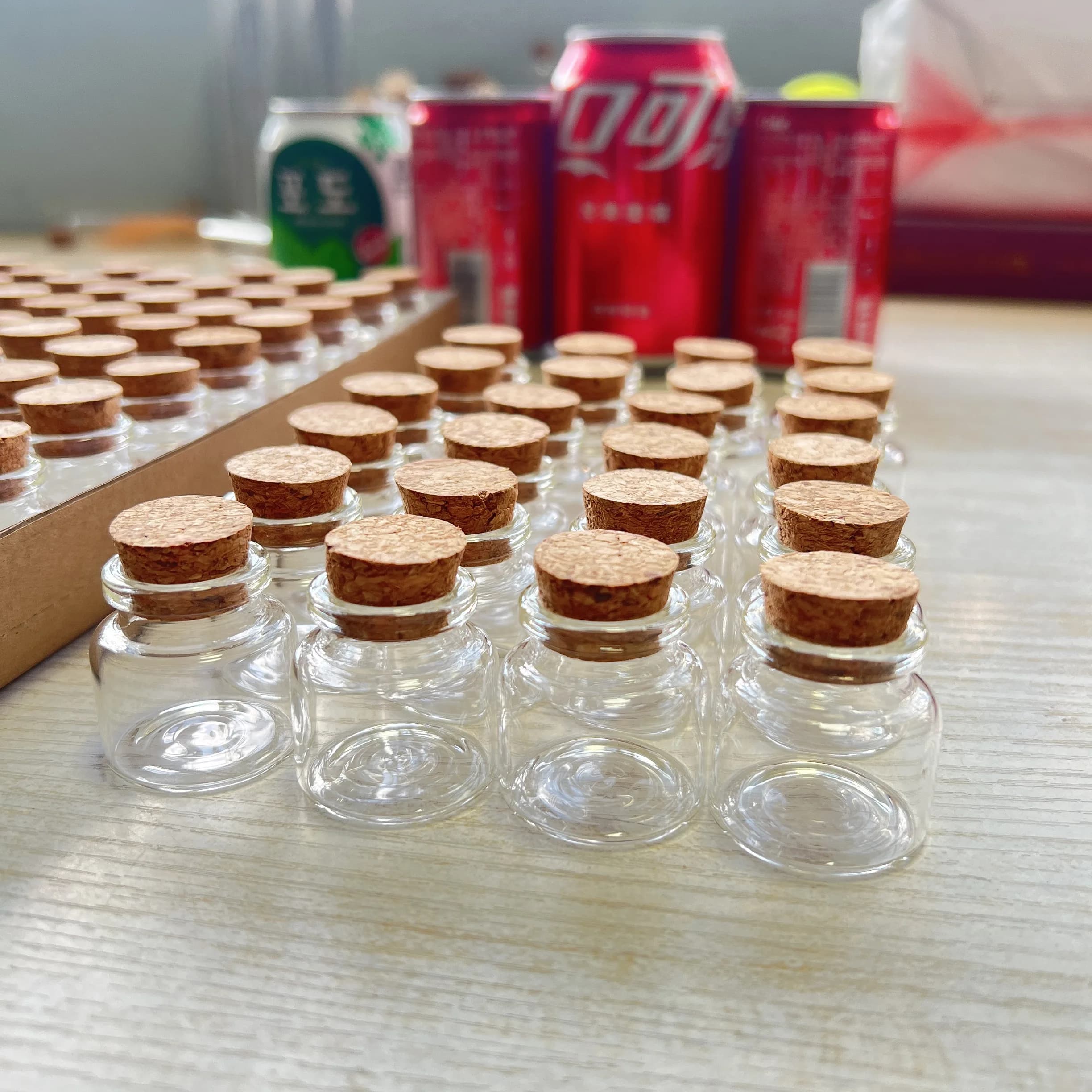 40/72/105 PCS 10ml MIni Decor Bottiglie di vetro Tappo di sughero 16×30×30mm Piccoli vasetti Contenitori trasparenti Artigianato fai da te che desidera fiala di stoccaggio di spezie
