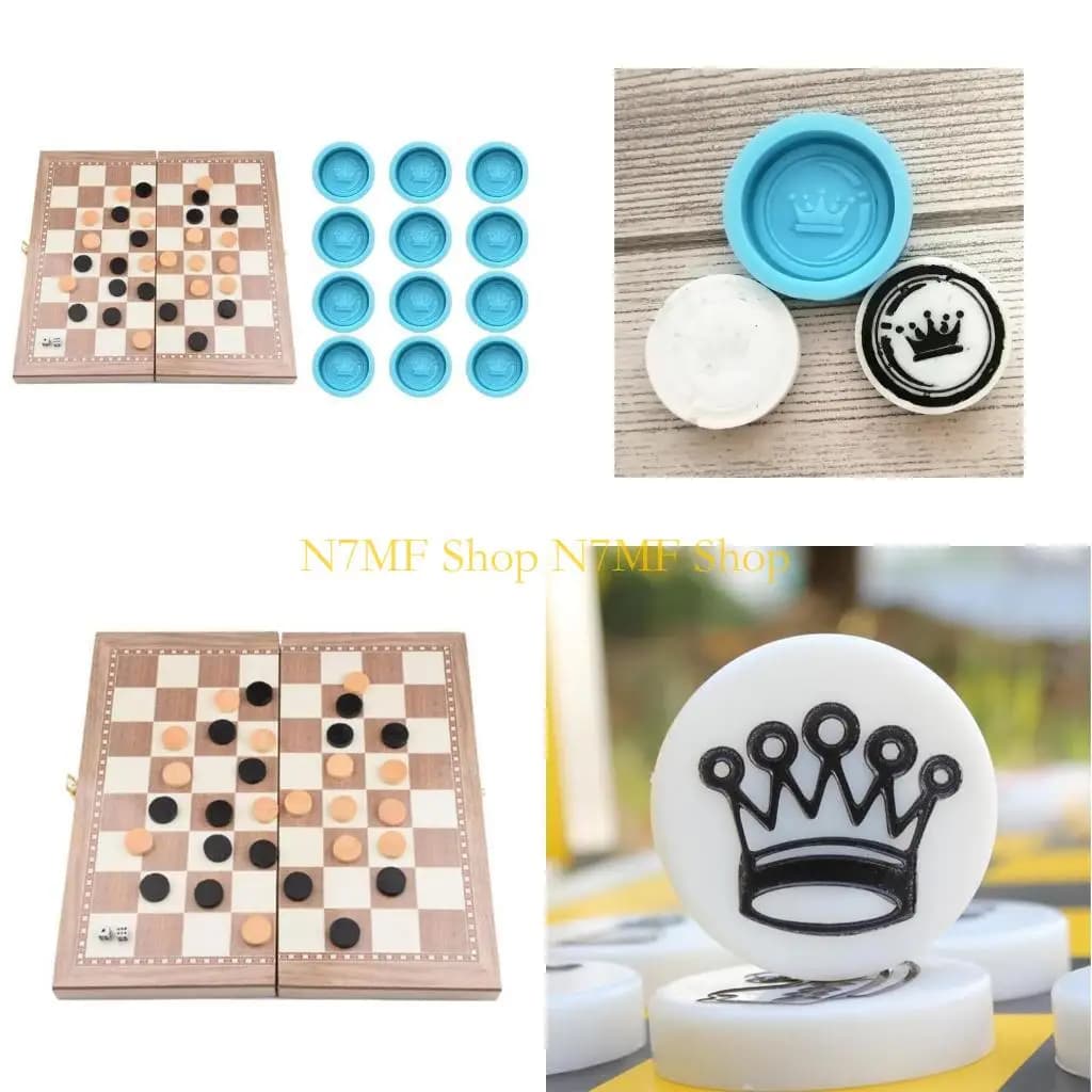 N7MF 12 Pz/set Internazionale Forma Scacchi Stampo In Resina Epossidica Dama Stampo In Silicone Artigianato FAI DA TE